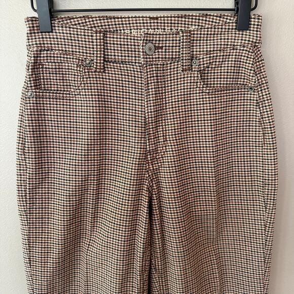 American Eagle Dark Academia High Waisted Houndstooth Mom Jeans Stretch Sz 0 - Picture 5 of 16